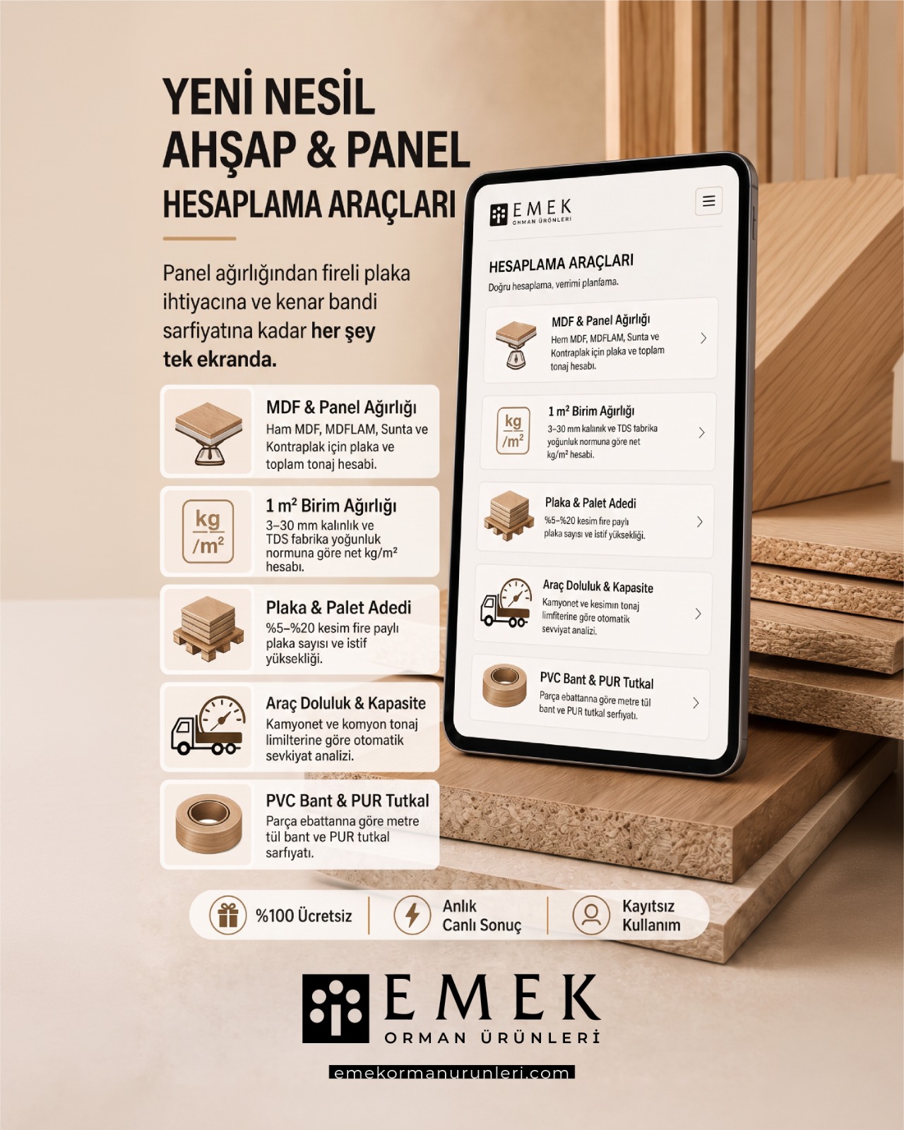 Panel Ağırlığı ve Fireli Plaka İhtiyacı Canlı Hesaplama